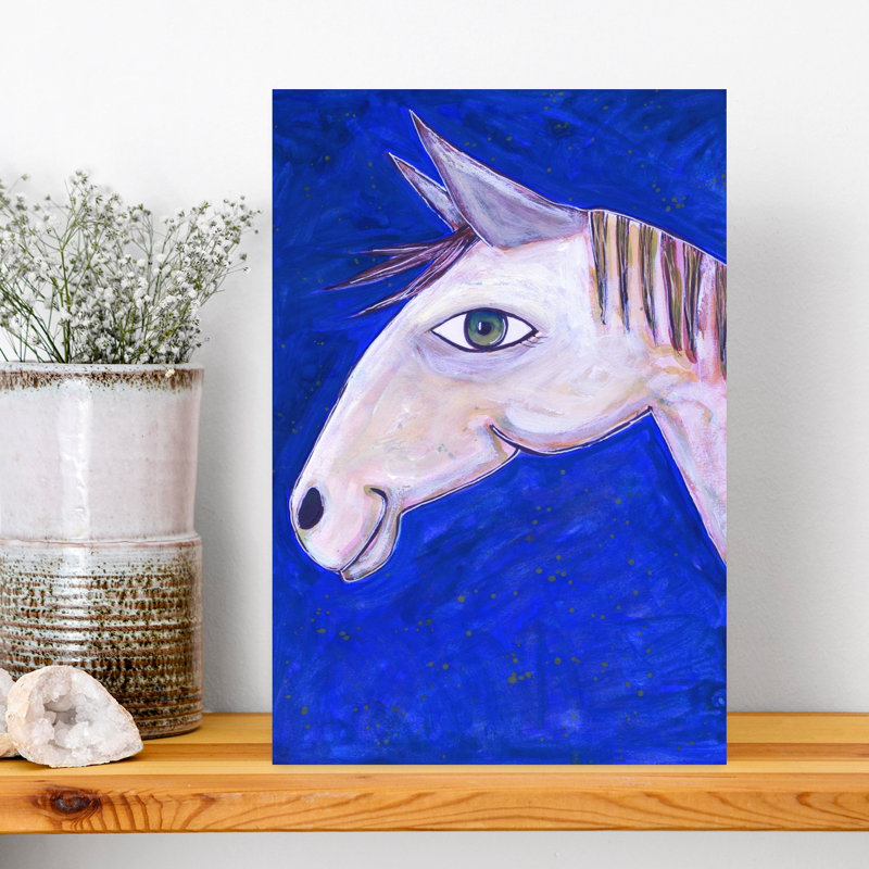 Art mural cheval fantaisiste blanc fantaisiste