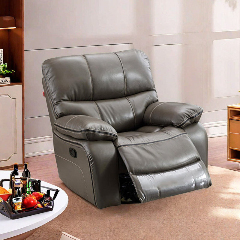 Kyann Recliner, Gray Leather Match