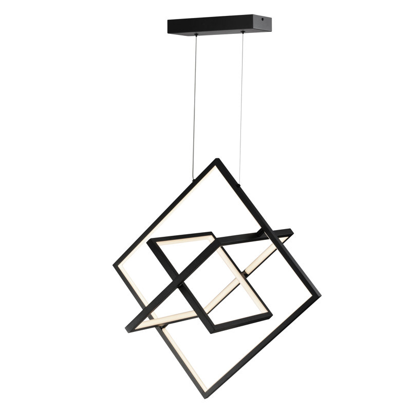Graymar 3 - Light Black LED Unique/Statement Pendant, 60" H x 16.3" W x 28" D