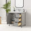 Guerra Meuble-lavabo autoportant à simple cuve gris impérial avec comptoir en quartz de Carrare