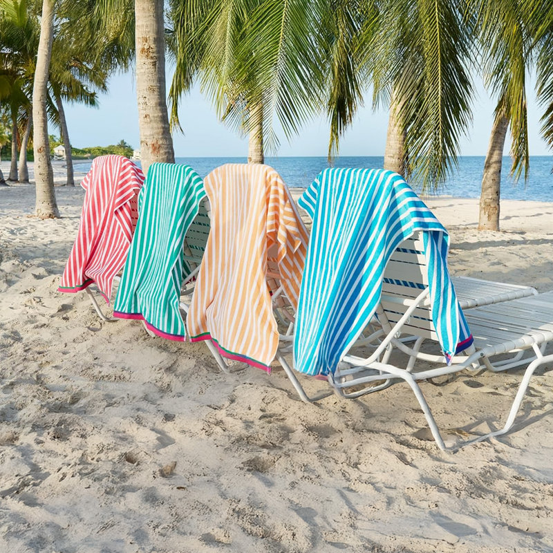 Serviettes de plage 100% coton à rayures en velours Cabana Lattimer Racing 32 po x 62 po