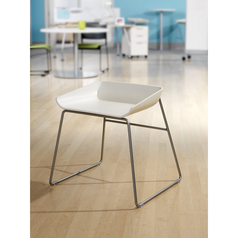 Industrial Stool, Hard Floor Glides, Seat Fabric, Leland - Birch (T955)