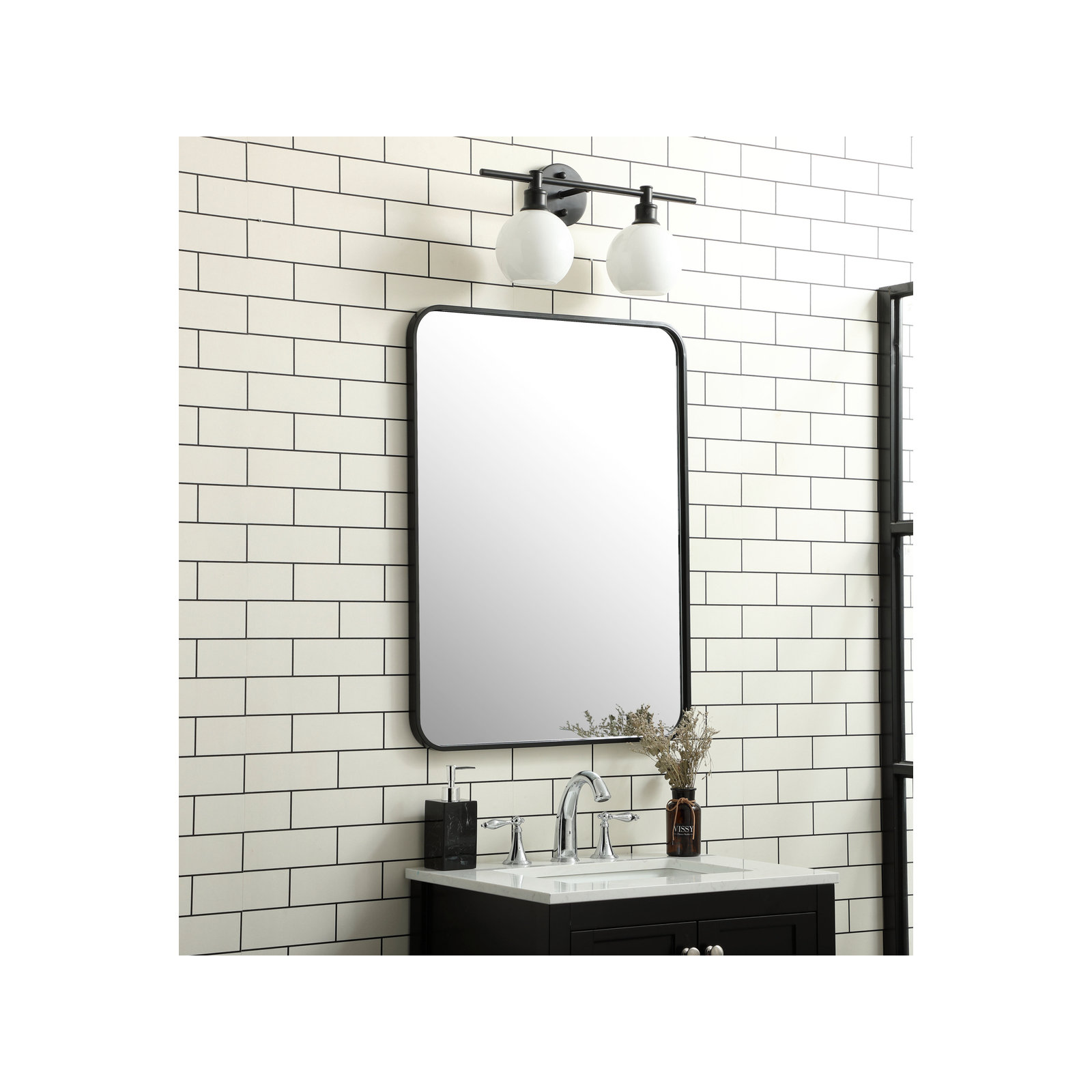 32" x 24", Black