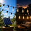 150 pi Très longues lumières solaires d'extérieur avec 75 ampoules St38, panneau solaire robuste, ensemble d'éclairage 8 modes imperméable avec télécommande-249856751