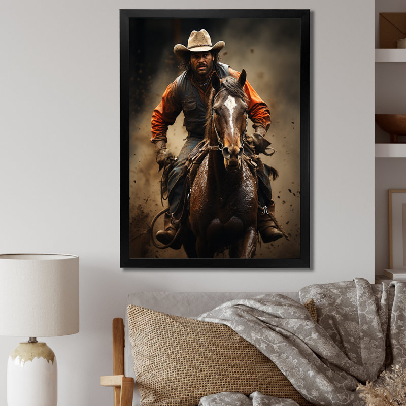 Bestar Canada Calgary Rodeo II - Imprimé, Cadre simple noir, H 20 po x l 12 po x P 1 po