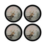 English Stag Vegan Leather Round Pebble Placemat