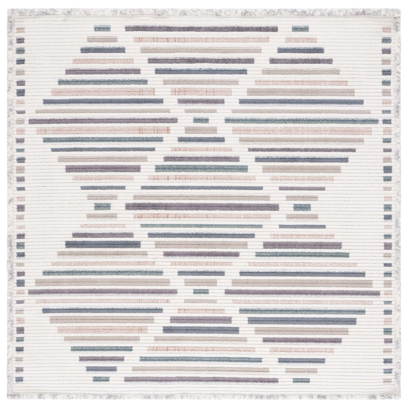 Alvilda Performance Geometric Rug, Square 6'7"