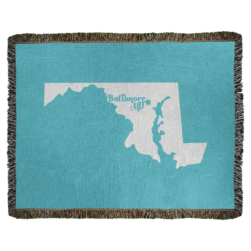 Jeté en coton baltimore maryland, 60 po x 80 po, Bleu sarcelle