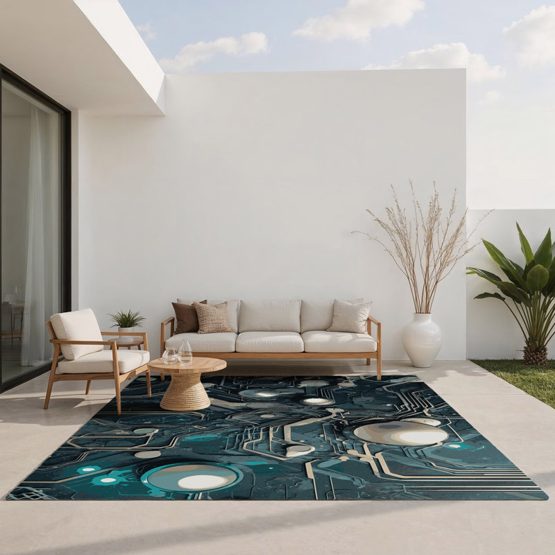 Aurora Ray Indoor And Outdoor Area Rug, Rectangle 9' x 12'