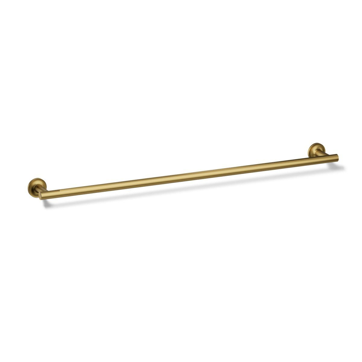 Purist 30" Wall Mounted Towel Bar, Vibrant Brushed Moderne Brass, 1.88" H x 30" L x 3.25" D