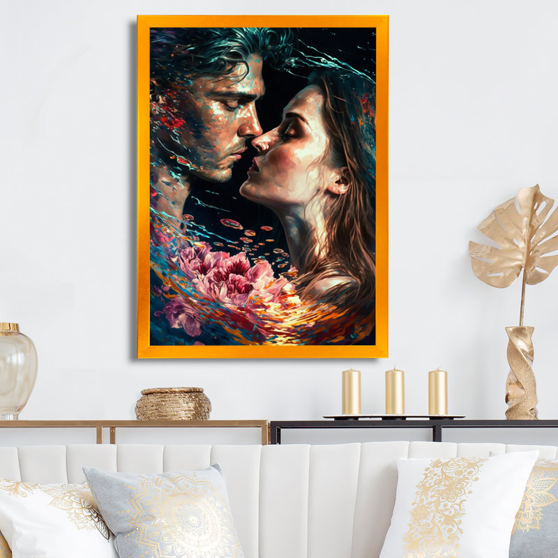 - Art mural traditionnel sur toile, H 32 po x l 24 po x P 1 po, Impression dorée sur toile encadrée