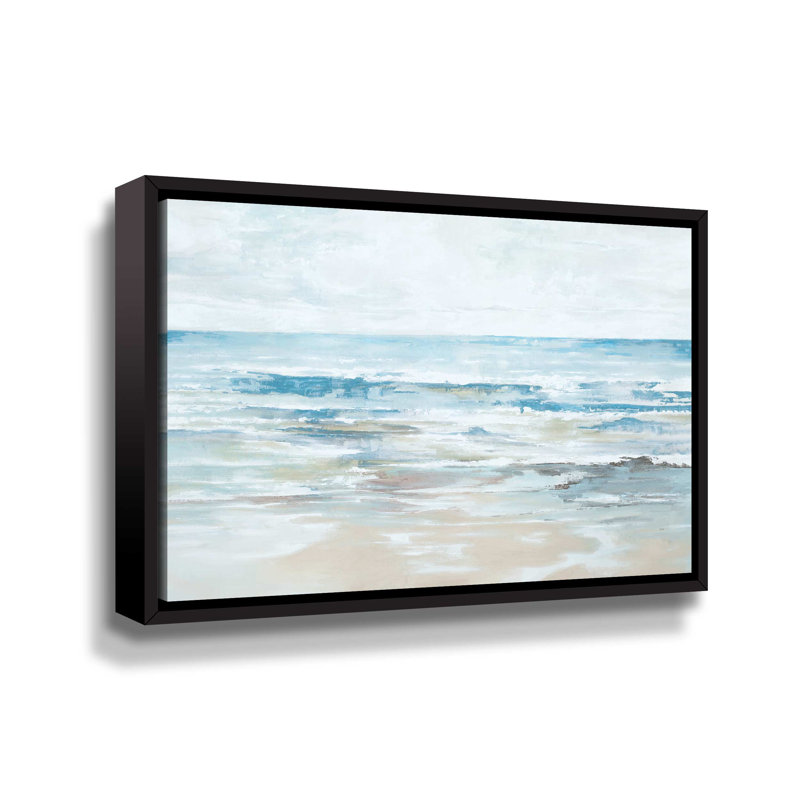 Ocean Water Blues - peinture sur toile, Toile à cadre flottant noir, H 8 po x l 12 po x P 2 po