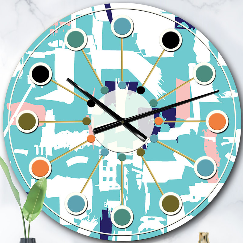 Horloge murale rétro Mid-Century, Surdimensionné