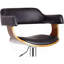 Tabouret de bar contemporain pivotant réglable avec accoudoirs rembourrés, chêne vieilli