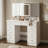 Jyotsna 9-Drawer Makeup Vanity with Mirror and Adjustable Lights-574080310
