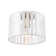 1-Light Matte Brass Flush Mount Ceiling Light with Clear and White Striped Plastic Shade