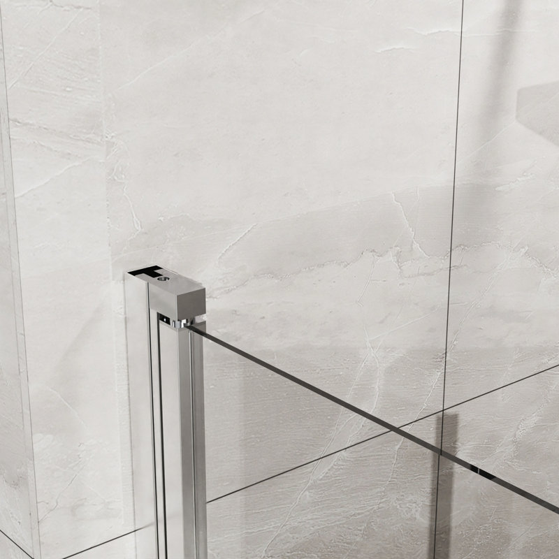 34"x 72" Bifold Frameless Glass Shower Door 1/4 inch Tempered Clear Glass Pivot Swing Shower Panel, Foldable, Chrome