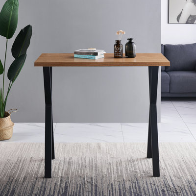 Mattias 120CM Rectangular Marble Bar Table Black Metal Legs Dining table