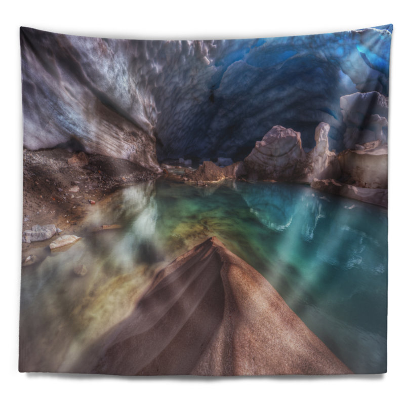 Tapisserie glacier de couleur paysage, H 32 po x l 39 po