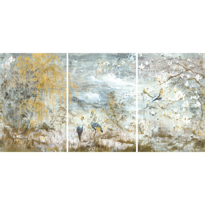 Crested Crane by Nicolette Mayer - 3 Piece Print Set