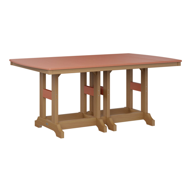 Table de salle à manger rectangulaire Berlin Garden, Teck naturel, Orange mangue
