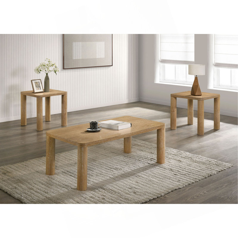 Ensemble de tables basses 3 pièces Bryant, Chêne clair