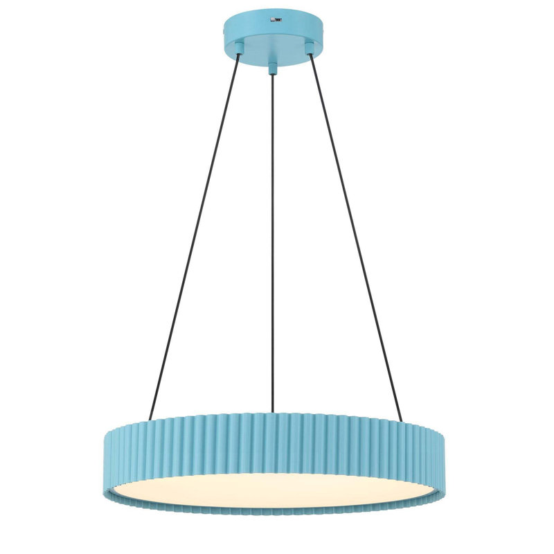 Luminaire suspendu DEL intégré Sashay, Bleu ciel
