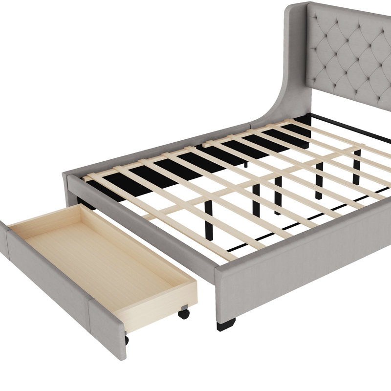 Grand lit plateforme avec rangement Bucher