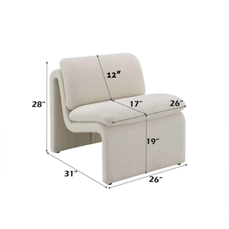 Fauteuil d'appoint en tissu bouclé ivoire