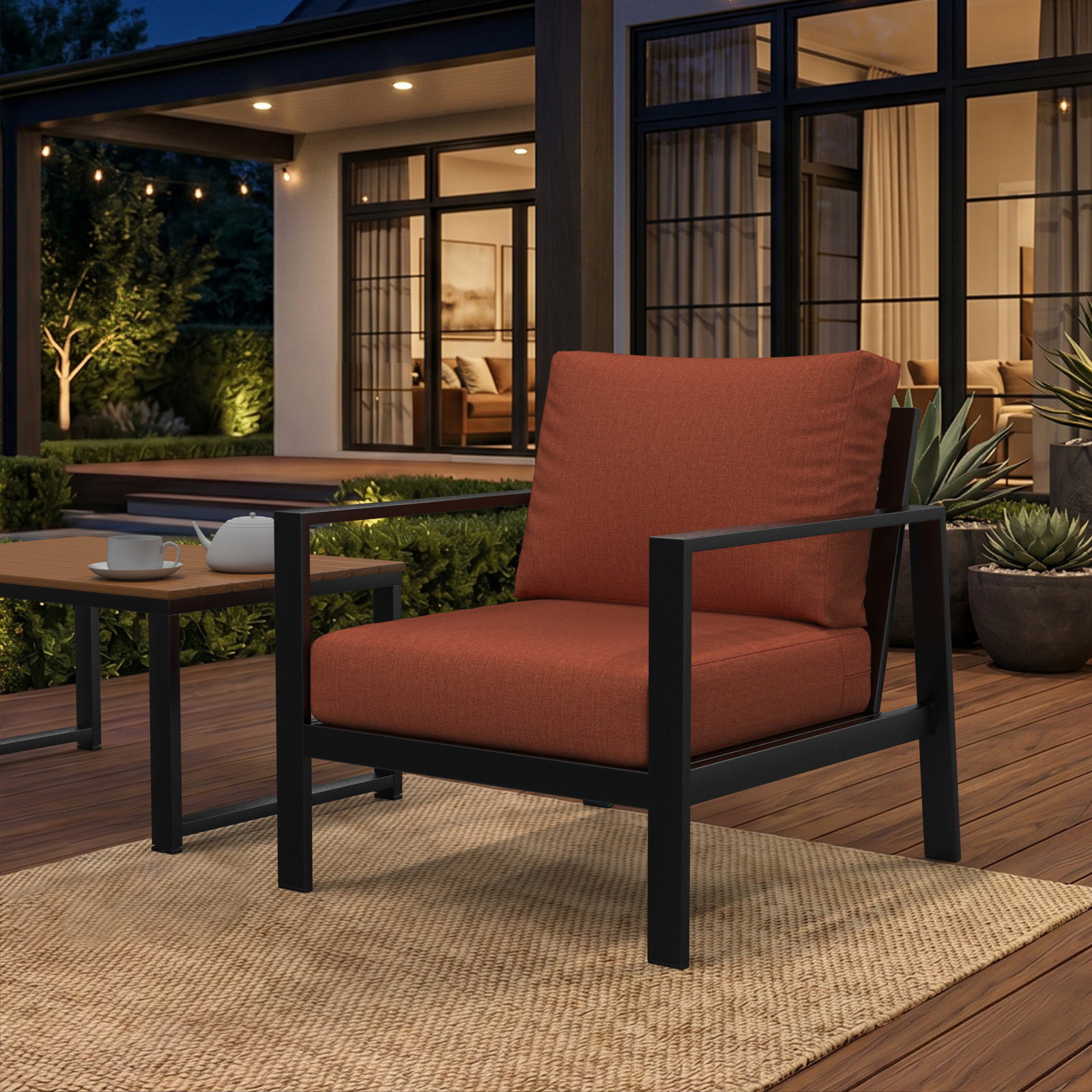 Lani Outdoor Sunbrella Seat/Back Cushion, Sunbrella Play Adobe