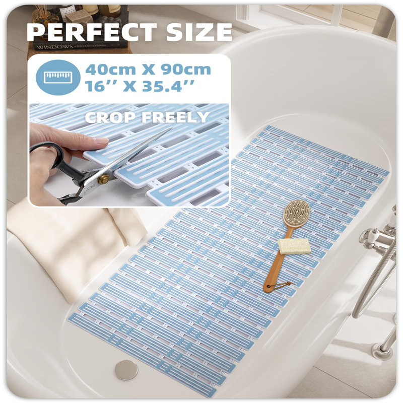 Grainger Plastic / Acrylic Non-Slip Shower Mat, Light Blue