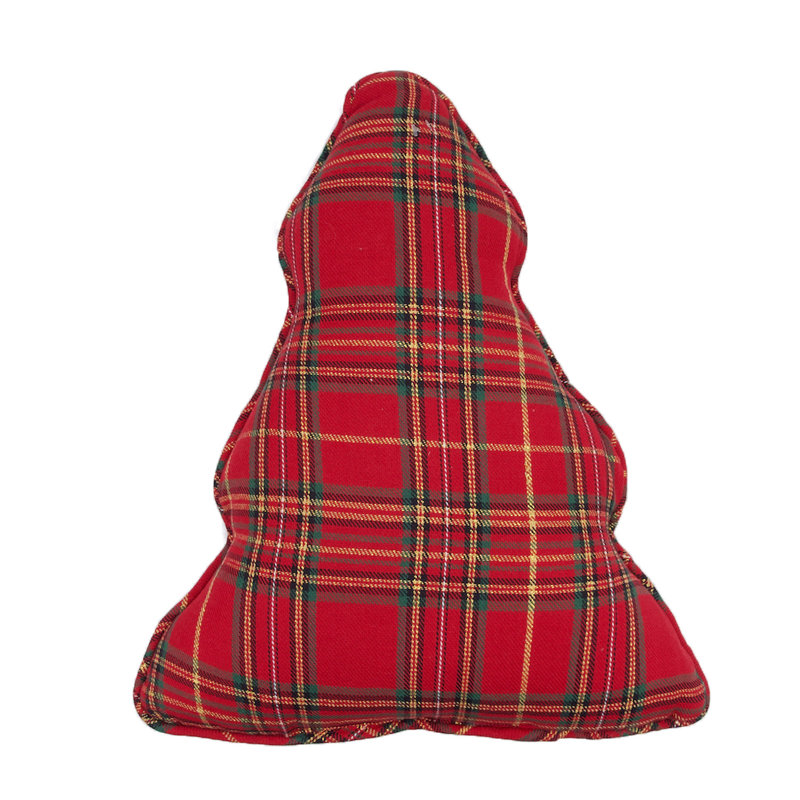 Coussin décoratif en forme d'épinette à motif pin de Noël 18 po x 15 po