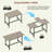 Expandable Dining Table Set for 4-8, 63" Large Extendable Kitchen Table with 2 Benches & 2 Stools, Modern Wood Top & Metal Frame, Space-Saving, Easy Assembly, Grey.-62735609-62735604-62735606-62735602-62735564