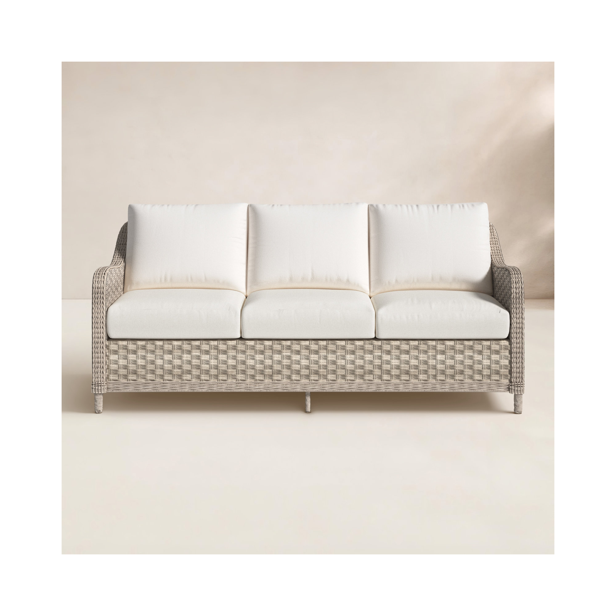 Sky 74.5'' Wide Premium All-Weather Wicker Patio Sofa with Cushions, Canvas Canvas Sunbrella® Canvas