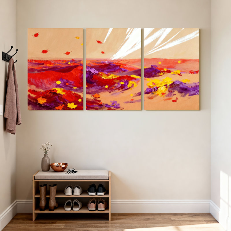 Ensemble de 3 reproductions d'art sur toile, H 24 po x l 48 po