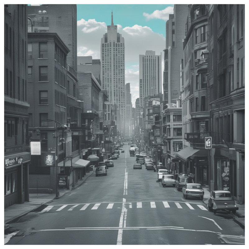 Rideaux de fenêtre Urban Cityscape Skyline, 50 po x 80 po - 1 panneau, Transparent
