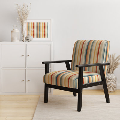Fauteuil d'appoint rembourré en velours beige et brun à motif sérénité moderne et contemporain Serenity