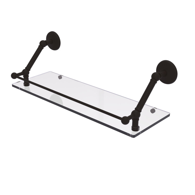 Tablette flottante avec barre de galerie Marchmont, Bronze huilé, H 8 po x l 24 po x P 8,6 po