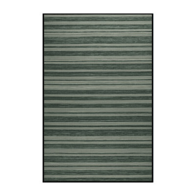 Tapis gris à rayures horizontales lavable à la machine