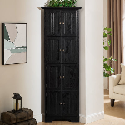 Accent Cabinet, Corner Kitchen Storage Cabinet With Shelves For Bathroom, Living Room, Kitchen