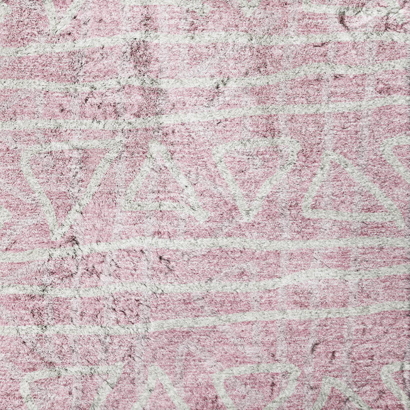 Tapis bohème Dream Shag ADS730 lavable à la machine de qualité supérieure, Rose, 9' x 12'