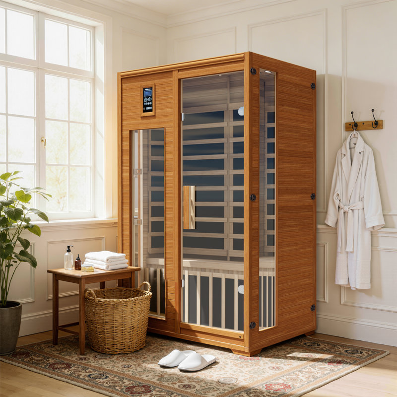 2-Person Canadian Hemlock Low-EMF Infrared Sauna