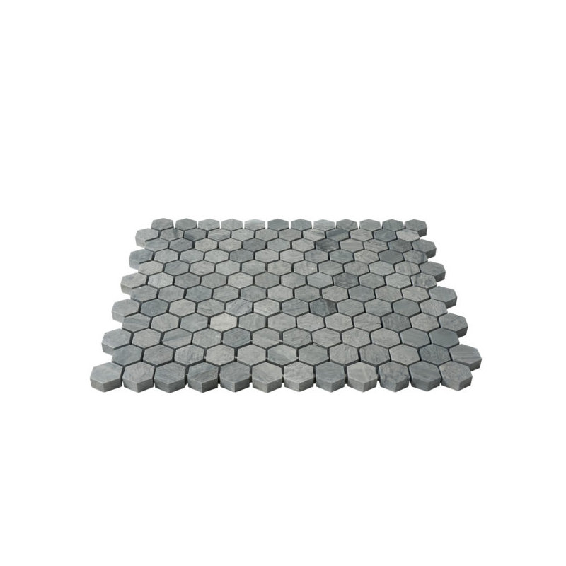 Bois flottant hexagonal bleu 1 po adouci