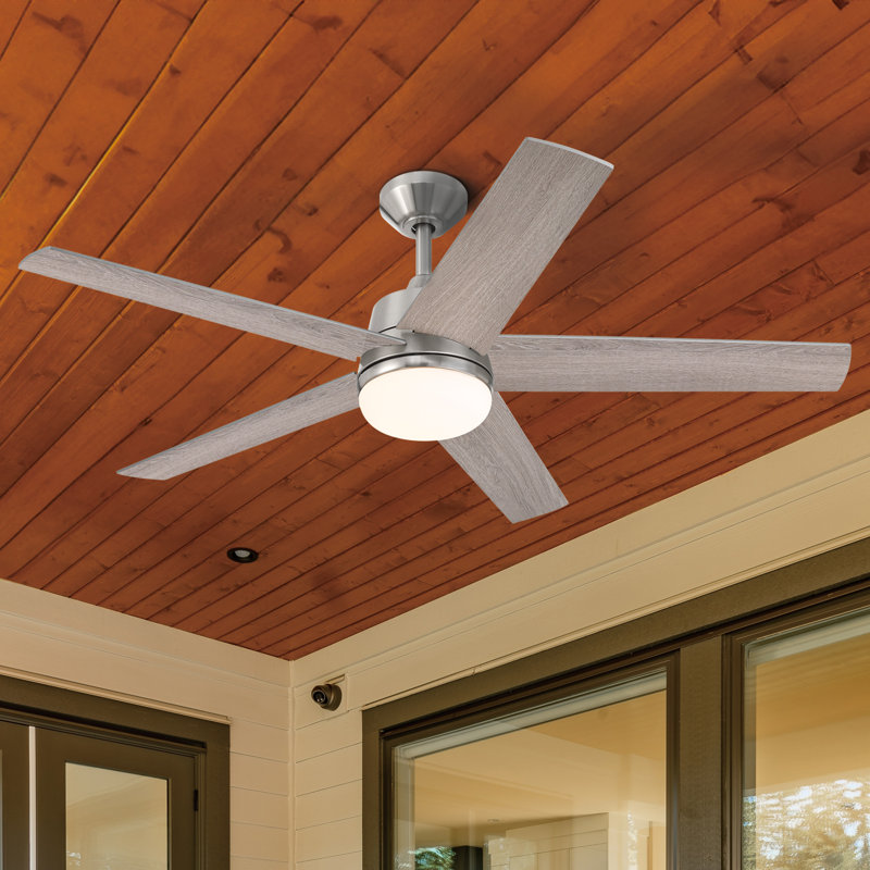 Purab 52'' Ceiling Fan with LED Lights, Silver/Gray