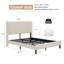 Queen Size Platform Bed , Metal Bed Frame with Charging Station, No Box Spring Needed, (Beige), Noise Free,Easy Assemble.-1512593726