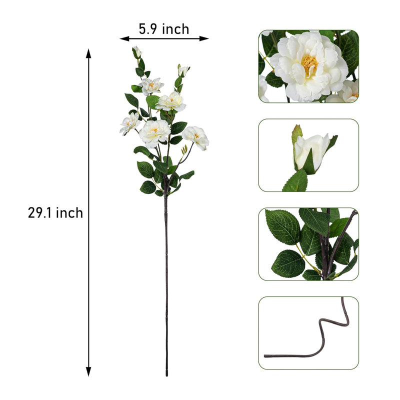 Faux fleurs artificielles en soie Audet, Blanc