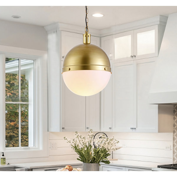 Acrylic Pendant Lamp Shade Lamp Torino Light Globe | Island Metal Lamp Single Island Everly Kitchen Wayfair 1 Gold Quinn