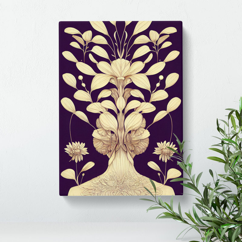 The Animated Flowers - Wall Art, Wrapped Canvas, 76cm H x 50cm W, No Matte