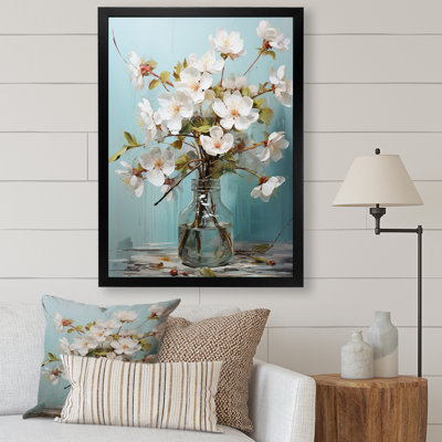 Fleur de pommier élégance monochromatique XIXe - impression sur toile florale