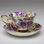 Tasse à thé et soucoupe Grace Bone China, pensée mauve